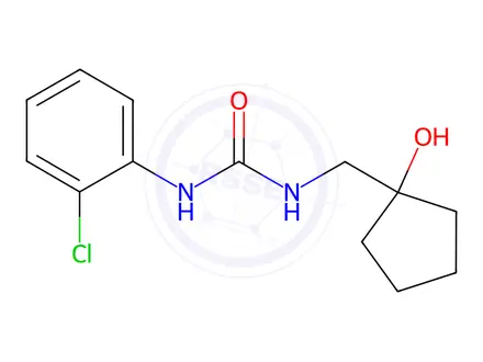 Chemical structure of 1-(2-Chlorophenyl)-3-((1-hydroxycyclopentyl)methyl)urea