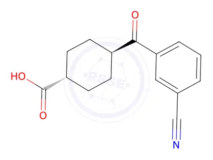 Chemical structure of trans-4-(3-Cyanobenzoyl)cyclohexane-1-carboxylic acid