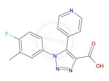 Chemical structure of 1-(4-Fluoro-3-methylphenyl)-5-(pyridin-4-yl)-1H-1,2,3-triazole-4-carboxylic acid