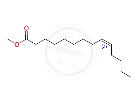 Chemical structure of Methyl tetradecenoate (cis-9) (methyl myristoleate) (C14:1)