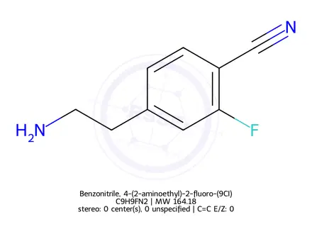 Chemical structure of Benzonitrile, 4-(2-aminoethyl)-2-fluoro-(9CI)