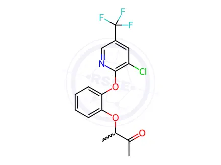 Chemical structure of 3-(2-{[3-chloro-5-(trifluoromethyl)-2-pyridinyl]oxy}phenoxy)-2-butanone