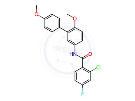 Chemical structure of Benzamide, 2-chloro-N-(4',6-dimethoxy[1,1'-biphenyl]-3-yl)-4-fluoro-