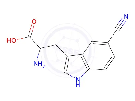 Chemical structure of 2-Amino-3-(5-cyano-1H-indol-3-yl)propanoic acid