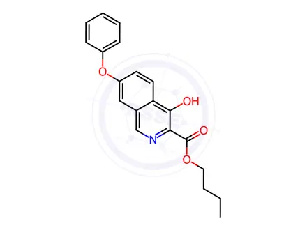 Chemical structure of Butyl 4-hydroxy-7-phenoxyisoquinoline-3-carboxylate