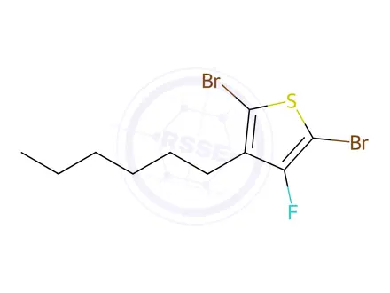 Chemical structure of Thiophene, 2,5-dibromo-3-fluoro-4-hexyl-