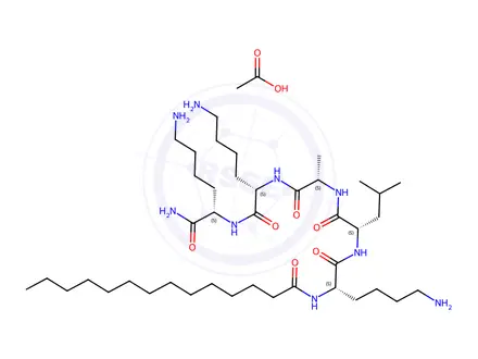 Chemical structure of Myristoyl Pentapeptide -4 acetate