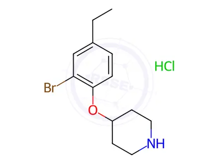 Chemical structure of 4-(2-Bromo-4-ethylphenoxy)piperidine hydrochloride