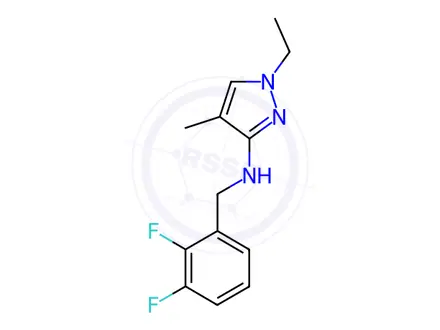 Chemical structure of N-(2,3-difluorobenzyl)-1-ethyl-4-methyl-1H-pyrazol-3-amine