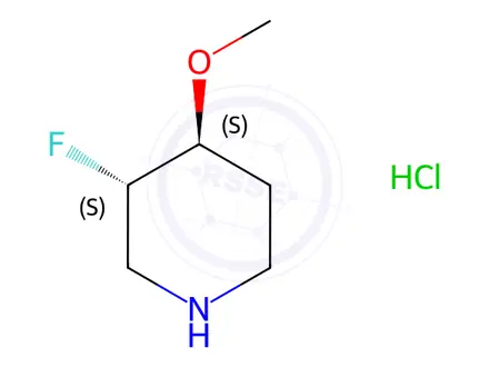 Chemical structure of (3S,4S)-3-fluoro-4-methoxypiperidine hydrochloride