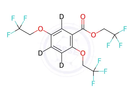 Chemical structure of 2,2,2-Trifluoroethyl 2,5-Bis(2,2,2-trifluoroethoxy)benzoate-d3