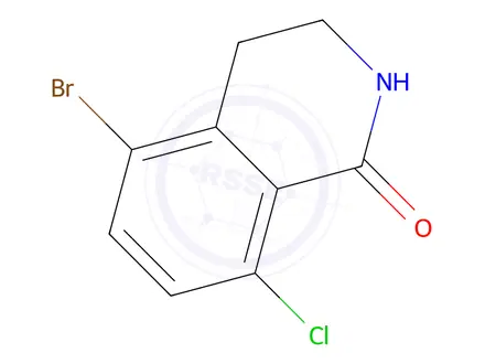 Chemical structure of 5-Bromo-8-chloro-3,4-dihydroisoquinolin-1(2H)-one