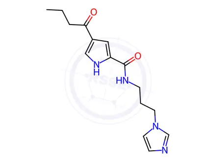 Chemical structure of 4-Butanoyl-N-[3-(1H-imidazol-1-yl)propyl]-1H-pyrrole-2-carboxamide