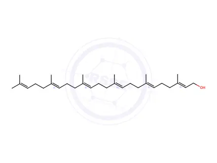 Chemical structure of 2,6,10,14,18,22-Tetracosahexaen-1-ol, 3,7,11,15,19,23-hexamethyl-, (2E,6E,10E,14E,18E)-