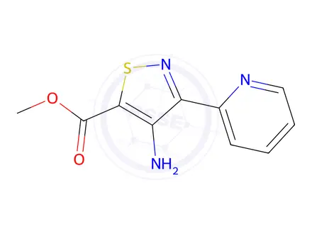 Chemical structure of Methyl 4-amino-3-(pyridin-2-yl)isothiazole-5-carboxylate