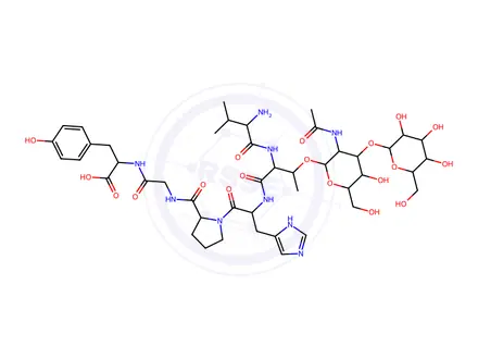 Chemical structure of Val(galactosyl-3-galactosyl-N-acetyl)thr-his-pro-gly-tyr