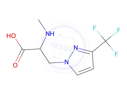 Chemical structure of 2-(Methylamino)-3-(3-(trifluoromethyl)-1h-pyrazol-1-yl)propanoic acid