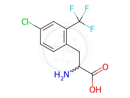 Chemical structure of 2-Amino-3-(4-chloro-2-(trifluoromethyl)phenyl)propanoic acid