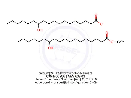 Chemical structure of calcium(2+) 12-hydroxyoctadecanoate
