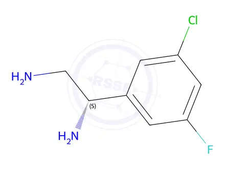 Chemical structure of (S)-1-(3-Chloro-5-fluorophenyl)ethane-1,2-diamine