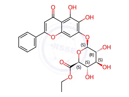 Chemical structure of Baicalein 7-O-beta-D-ethylglucuronide