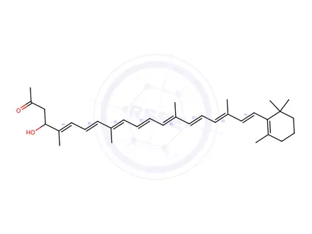 Chemical structure of (5E,7E,9E,11E,13E,15E,17E,19E)-4-Hydroxy-5,9,14,18-tetramethyl-20-(2,6,6-trimethyl-1-cyclohexen-1-yl)-5,7,9,11,13,15,17,19-icosaocten-2-one