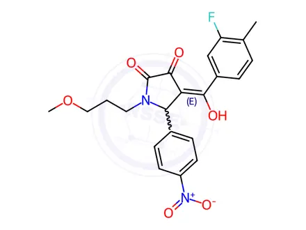 Chemical structure of 4-(3-Fluoro-4-methylbenzoyl)-3-hydroxy-1-(3-methoxypropyl)-5-(4-nitrophenyl)-1H-pyrrol-2(5H)-one