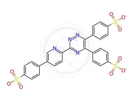 Chemical structure of 3-(4-PHENYL-2-PYRIDYL)-5,6-DIPHENYL-1,2,4-TRIAZINE TRISULFONIC ACID, TRISODIUM SALT