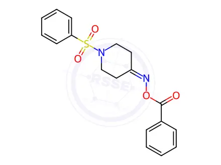 Chemical structure of 4-[(benzoyloxy)imino]-1-(phenylsulfonyl)piperidine