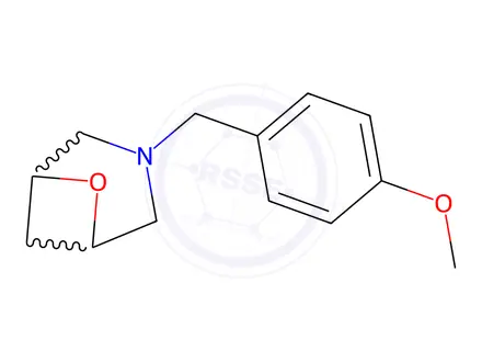 Chemical structure of 6-Oxa-3-azabicyclo[3.1.1]heptane, 3-[(4-methoxyphenyl)methyl]-