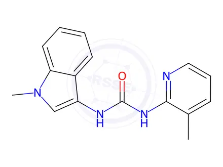Chemical structure of 1-(1-Methyl-1H-indol-3-yl)-3-(3-methylpyridin-2-yl)urea