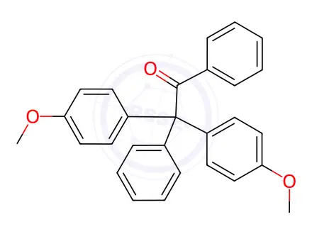Chemical structure of 2,2-Bis(4-methoxyphenyl)-1,2-diphenylethanone