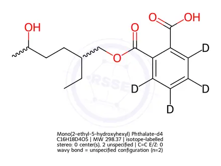 Chemical structure of Mono(2-ethyl-5-hydroxyhexyl) Phthalate-d4