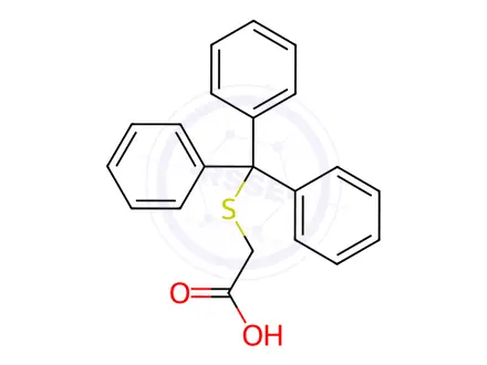Chemical structure of Acetic acid, [(triphenylmethyl)thio]-