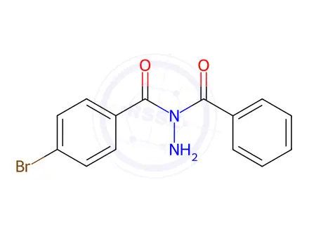 Chemical structure of N-benzoyl-4-bromobenzohydrazide