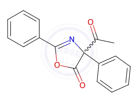 Chemical structure of 2-Oxazolin-5-one, 4-acetyl-2,4-diphenyl-(8CI)