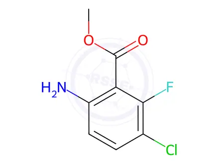 Chemical structure of Benzoic acid, 6-amino-3-chloro-2-fluoro-, methyl ester
