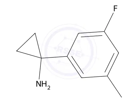 Chemical structure of 1-(3-Fluoro-5-methylphenyl)cyclopropanamine