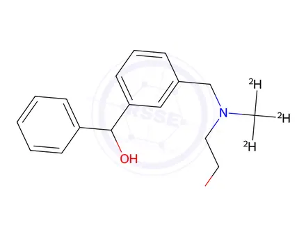 Chemical structure of 2-((3-(hydroxy(phenyl)methyl)benzyl)(methyl-d3)amino)ethanol