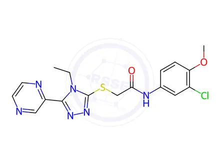 Chemical structure of N-(3-Chloro-4-methoxyphenyl)-2-((4-ethyl-5-(pyrazin-2-yl)-4H-1,2,4-triazol-3-yl)thio)acetamide