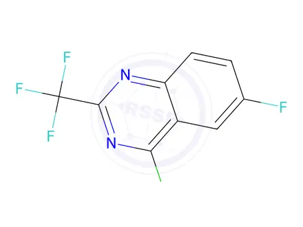 Chemical structure of Quinazoline, 4-chloro-6-fluoro-2-(trifluoromethyl)-