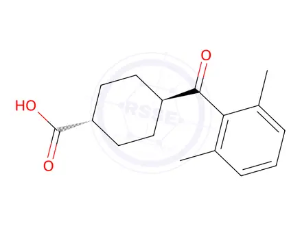 Chemical structure of trans-4-(2,6-Dimethylbenzoyl)cyclohexane-1-carboxylic acid