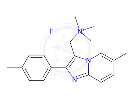 Chemical structure of N,N,N-Trimethyl-1-(6-methyl-2-(p-tolyl)imidazo[1,2-a]pyridin-3-yl)methanaminium Iodide