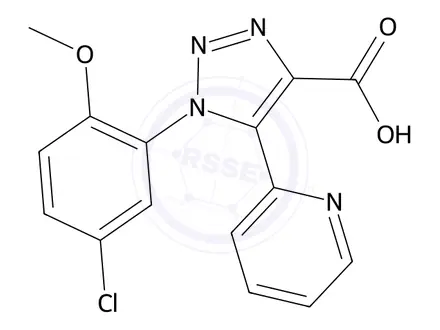 Chemical structure of 1-(5-chloro-2-methoxyphenyl)-5-pyridin-2-yl-1H-1,2,3-triazole-4-carboxylic acid