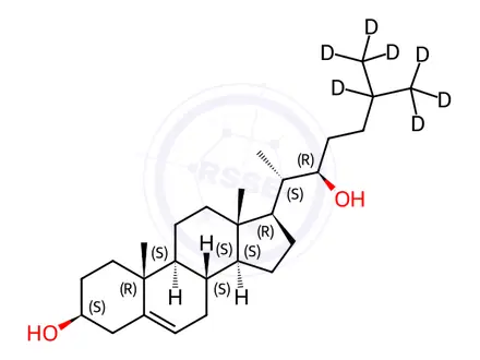 Chemical structure of 22(R)-hydroxycholesterol-d7