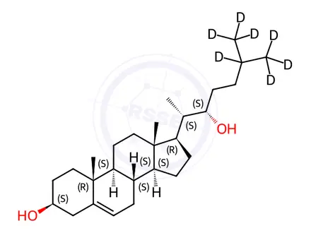 Chemical structure of 22(S)-hydroxycholesterol-d7