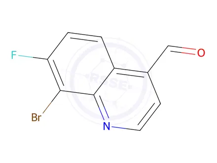 Chemical structure of 8-Bromo-7-fluoroquinoline-4-carbaldehyde