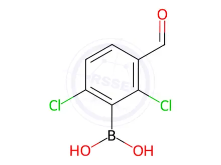 Chemical structure of (2,6-Dichloro-3-formylphenyl)boronic acid