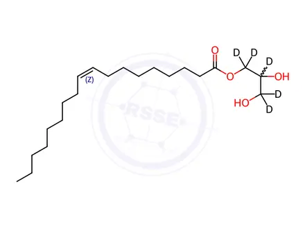 Chemical structure of rac 1-Oleoyl Glycerol-d5