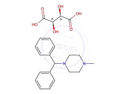 Chemical structure of 1-benzhydryl-4-methylpiperazine [R-(R*,R*)]-tartrate (1:1)